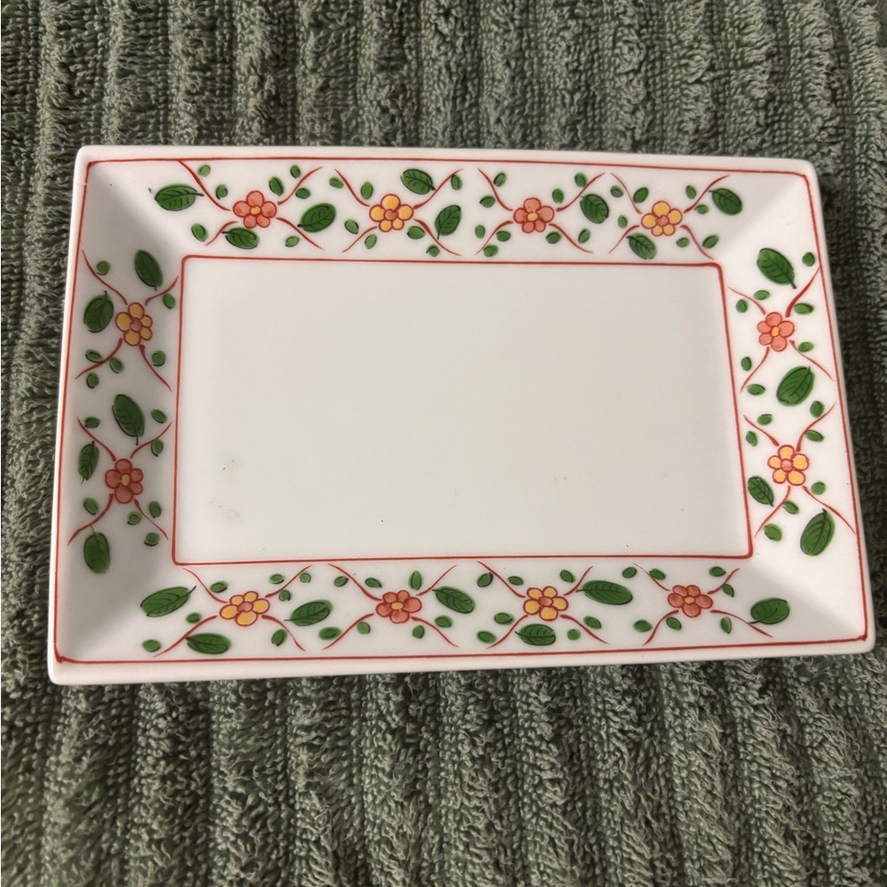 Floral Rectangular Ceramic Plate